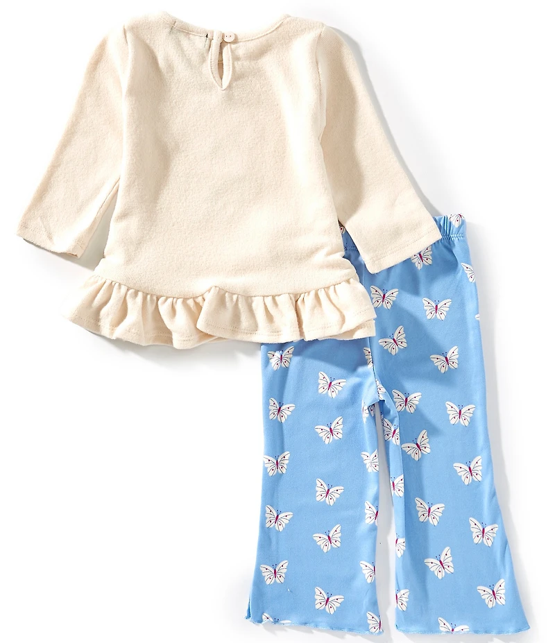 Rare Editions Baby Girls Long-Sleeve Butterfly-Appliqued Tunic Top & Butterfly-Printed Leggings Set