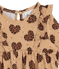 Rare Editions Baby Girls Long-Sleeve Cheetah-Printed Blouse & Solid Rib-Knit Leggings Set