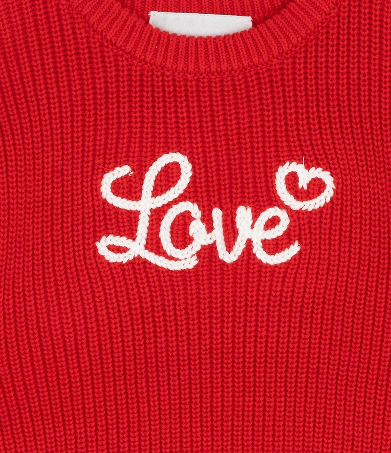 Rare Editions Baby Girls Long-Sleeve Love Sweater-Knit Bodysuit