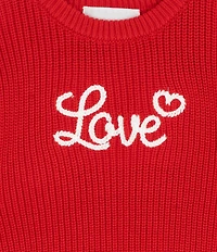 Rare Editions Baby Girls Long-Sleeve Love Sweater-Knit Bodysuit
