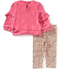Rare Editions Baby Girls Long-Sleeve Love Tunic & Leopard-Printed Leggings Set