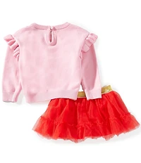 Rare Editions Baby Girls Long-Sleeve Santa's Bestie Sweater & Tutu Skirt Set