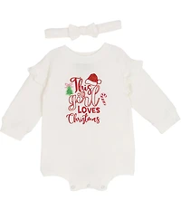 Rare Editions Baby Girls Long-Sleeve This Girl Loves Christmas Bodysuit