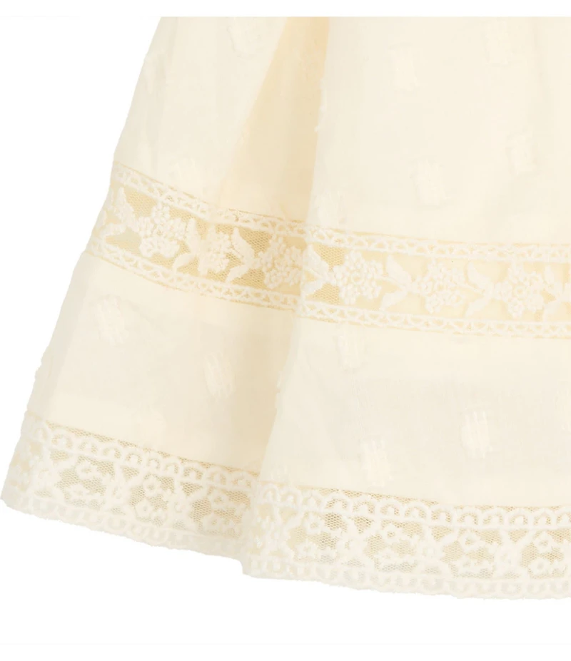 Rare Editions Baby Girls Long Sleeve Woven Clip Dot Lace Dress