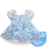 Rare Editions Baby Girls Cap Sleeve Sequin-Embellished Soutache-Floral Fit-And-Flare Dress