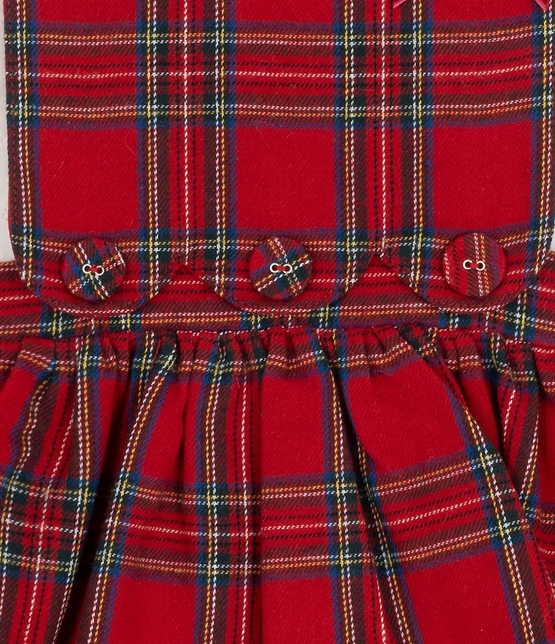 Rare Editions Baby Girls Sleeveless Checked Jumper Dress & Long-Sleeve Bodysuit set