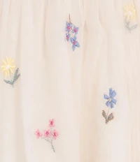 Rare Editions Baby Girls Sleeveless Denim Vest & 3/4-Sleeve Floral-Embroidered Fit-And-Flare Dress