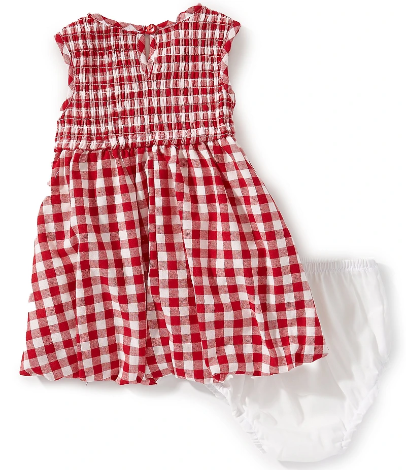 Rare Editions Baby Girls Sleeveless Gingham Printed Bubble Hem Dress
