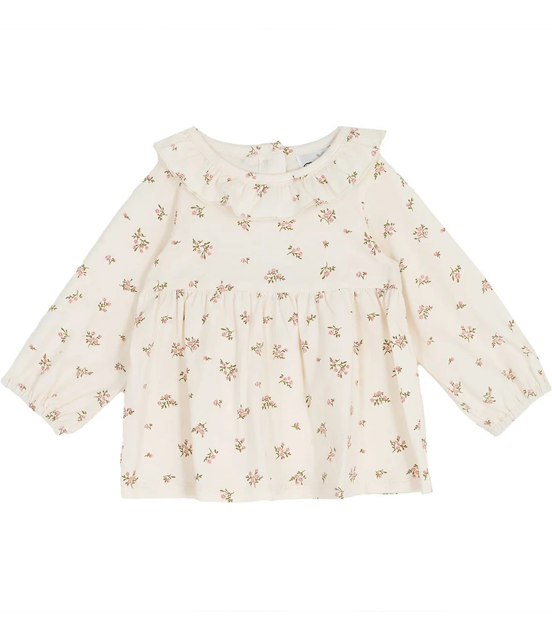 Rare Editions Baby Girls Sleeveless Knit Vest, Long-Sleeve Ditsy-Floral Jersey-Knit Top & Rib-Knit Leggings 3-Piece Set