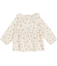 Rare Editions Baby Girls Sleeveless Knit Vest, Long-Sleeve Ditsy-Floral Jersey-Knit Top & Rib-Knit Leggings 3-Piece Set