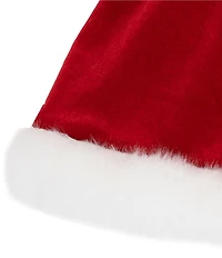 Rare Editions Baby Girls Sleeveless #double;Santa#double; Crushed Velvet Jumper Dress & Long-Sleeve Solid Knit Bodysuit Set