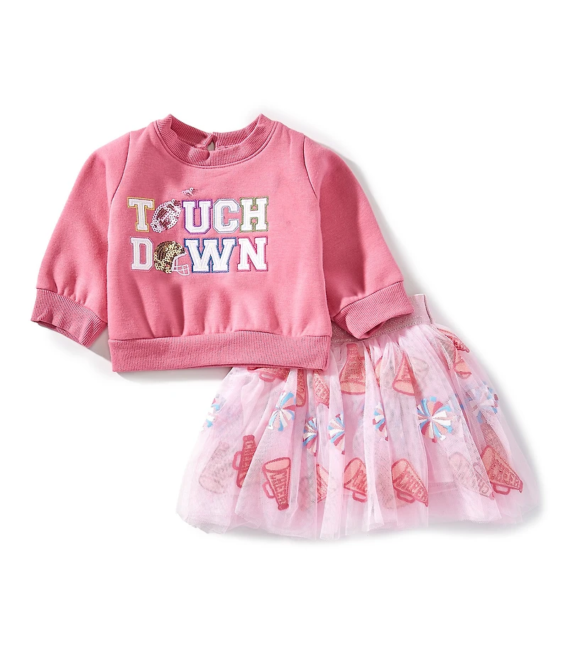 Rare Editions Baby Girls Touchdown Casual Sweatshirt & Tutu Skirt Set