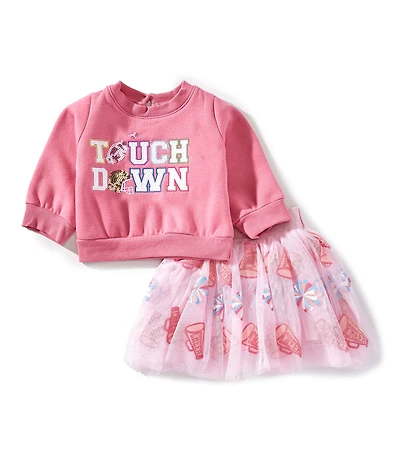 Rare Editions Baby Girls Touchdown Casual Sweatshirt & Tutu Skirt Set