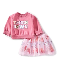 Rare Editions Baby Girls Touchdown Casual Sweatshirt & Tutu Skirt Set