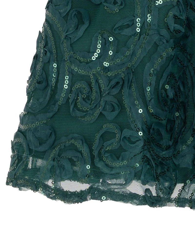 Rare Editions Baby Girls Velvet Stretch Bubble Bow Bodice Dress