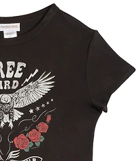 Rare Editions Big Girls Short-Sleeve Solid Free Bird T-Shirt & Plaid Skirt Set