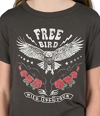 Rare Editions Big Girls Short-Sleeve Solid Free Bird T-Shirt & Plaid Skirt Set