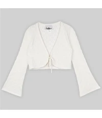Rare Editions Big Girls Crochet Front Tie Cardigan