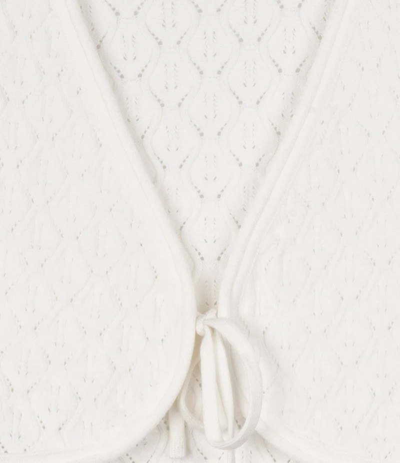 Rare Editions Big Girls Crochet Front Tie Cardigan