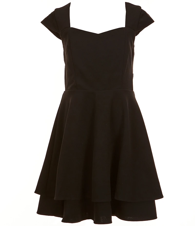 Rare Editions Big Girls Cap-Sleeve Tiered Fit & Flare Dress