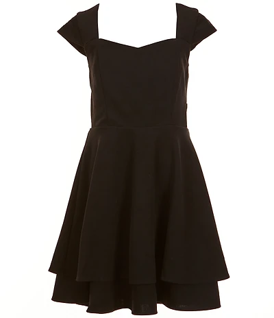 Rare Editions Big Girls Cap-Sleeve Tiered Fit & Flare Dress