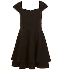 Rare Editions Big Girls Cap-Sleeve Tiered Fit & Flare Dress