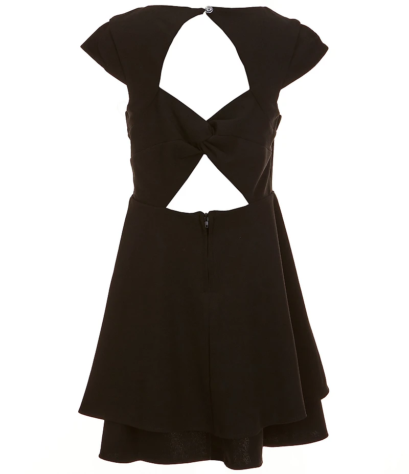 Rare Editions Big Girls Cap-Sleeve Tiered Fit & Flare Dress