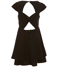 Rare Editions Big Girls Cap-Sleeve Tiered Fit & Flare Dress