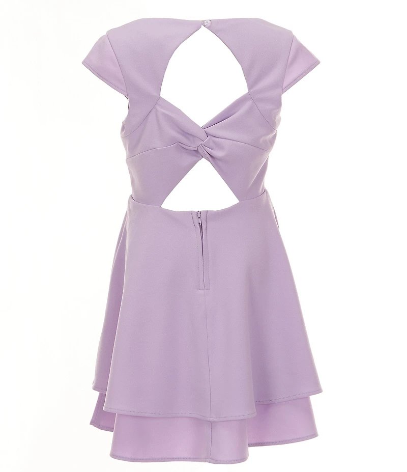 Rare Editions Big Girls Cap-Sleeve Tiered Fit & Flare Dress