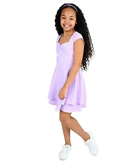 Rare Editions Big Girls Cap-Sleeve Tiered Fit & Flare Dress