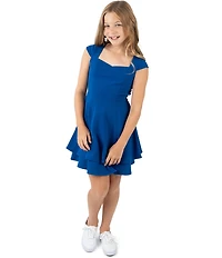 Rare Editions Big Girls Cap-Sleeve Tiered Fit & Flare Dress