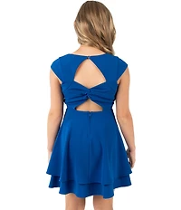 Rare Editions Big Girls Cap-Sleeve Tiered Fit & Flare Dress