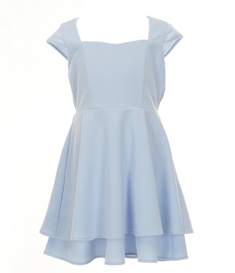 Rare Editions Big Girls Cap-Sleeve Tiered Fit & Flare Dress