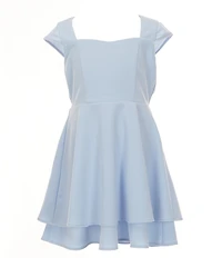 Rare Editions Big Girls Cap-Sleeve Tiered Fit & Flare Dress