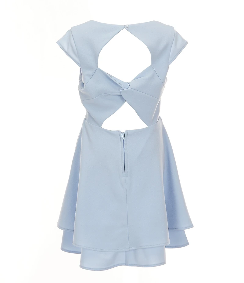 Rare Editions Big Girls Cap-Sleeve Tiered Fit & Flare Dress