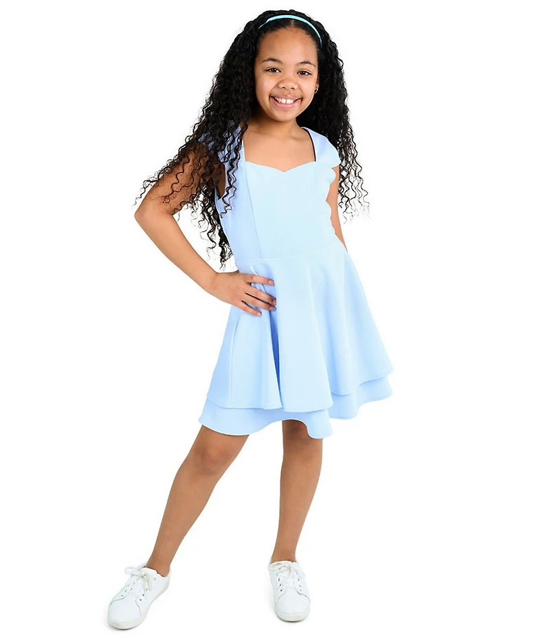 Rare Editions Big Girls Cap-Sleeve Tiered Fit & Flare Dress