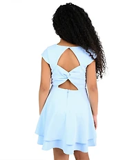 Rare Editions Big Girls Cap-Sleeve Tiered Fit & Flare Dress