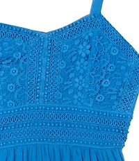 Rare Editions Big Girls Crocheted-Bodice/Ruffle-Tier Long Skirted Dress