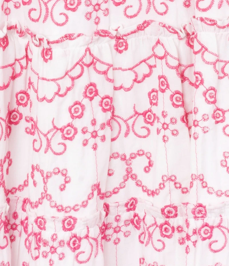 Rare Editions Big Girls Flutter-Sleeve Eyelet-Embroidered Patterned Midi Dress