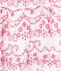 Rare Editions Big Girls Flutter-Sleeve Eyelet-Embroidered Patterned Midi Dress