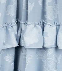 Rare Editions Big Girls Flutter-Sleeve Floral-Burnout Chiffon Tiered Long Dress