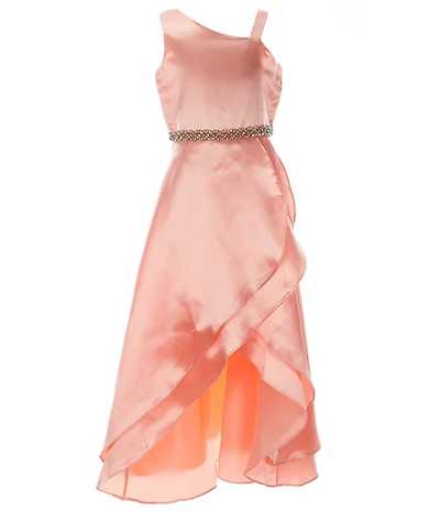 Rare Editions Big Girls One-Shoulder Satin Ballgown