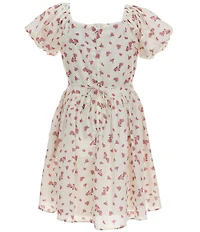 Rare Editions Big Girls Puffed-Sleeve Ditsy-Floral Peasant Dress