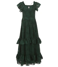 Rare Editions Big Girls Short Sleeve Burnout Chiffon Long Dress