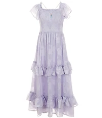 Rare Editions Big Girls Short Sleeve Burnout Chiffon Long Dress