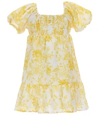 Rare Editions Big Girls Short-Sleeve Floral-Embroidered-Eyelet Fit & Flare Dress