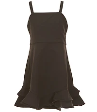 Rare Editions Big Girls Sleeveless Asymmertical-Ruffle-Hem Fit-And-Flare Dress