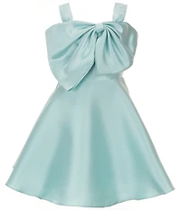 Rare Editions Big Girls Sleeveless Bow-Accented Mikado Fit & Flare Dress