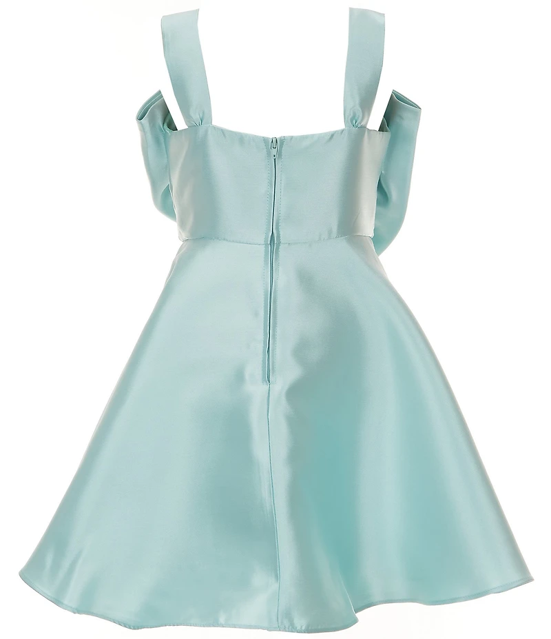 Rare Editions Big Girls Sleeveless Bow-Accented Mikado Fit & Flare Dress