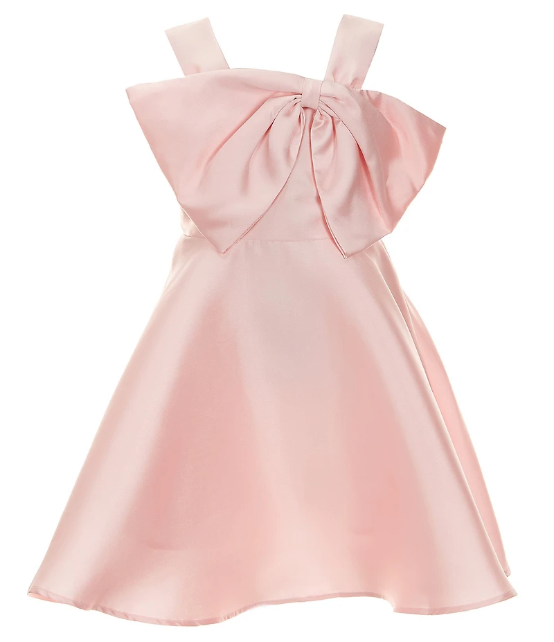 Rare Editions Big Girls Sleeveless Bow-Accented Mikado Fit & Flare Dress
